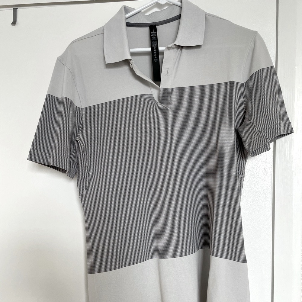 Lululemon polo, Grey with stripe